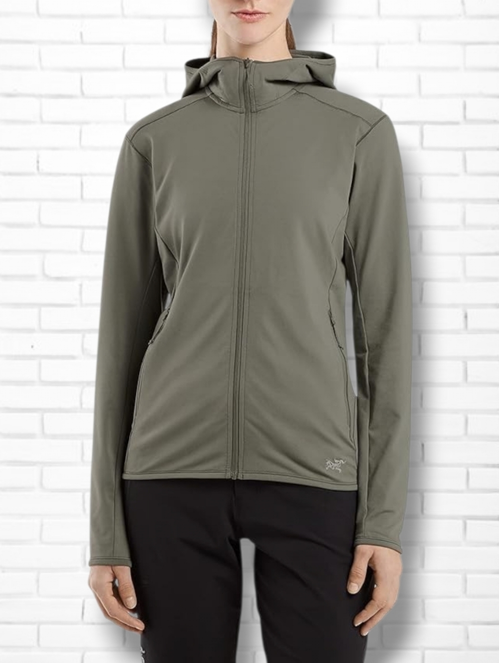 Arc'teryx Kyanite LT Green Zip Up Lightweight Hoodie Size M Womens